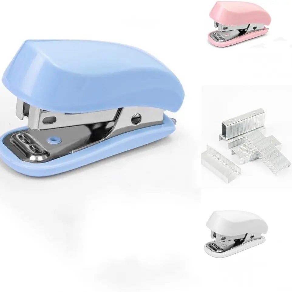 Pink Color Mini Stapler with Staples,Small Cute Stapler for Desk,Gift for Student or Office Use (Pink)