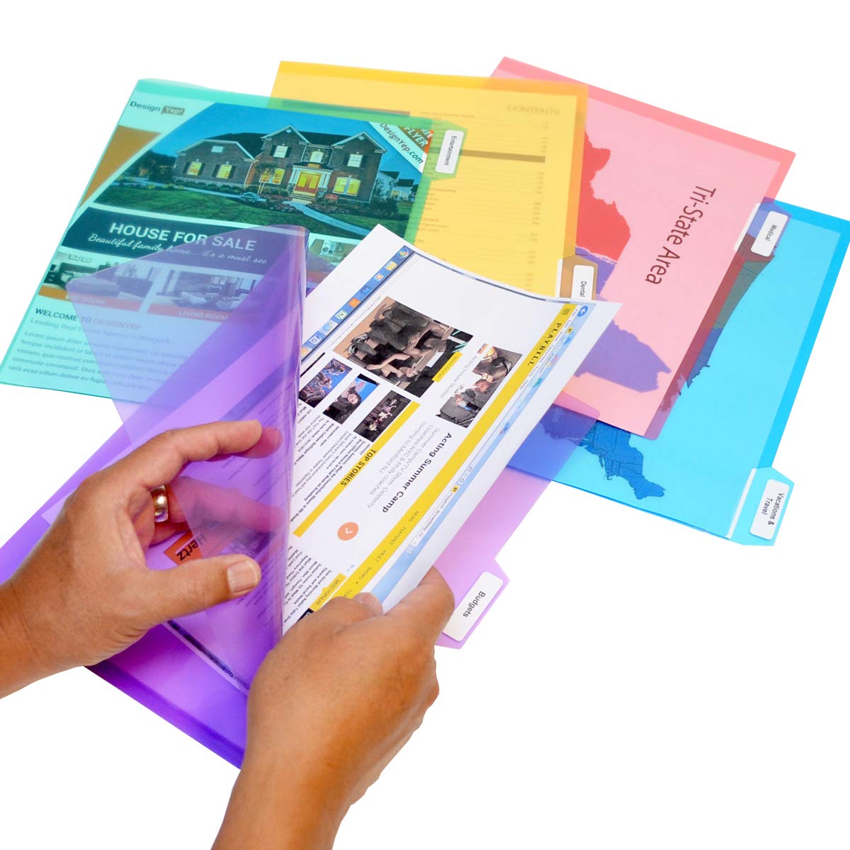 Ultimate Office Step UP File Desktop Organizer Plus 25 Color Poly Folders