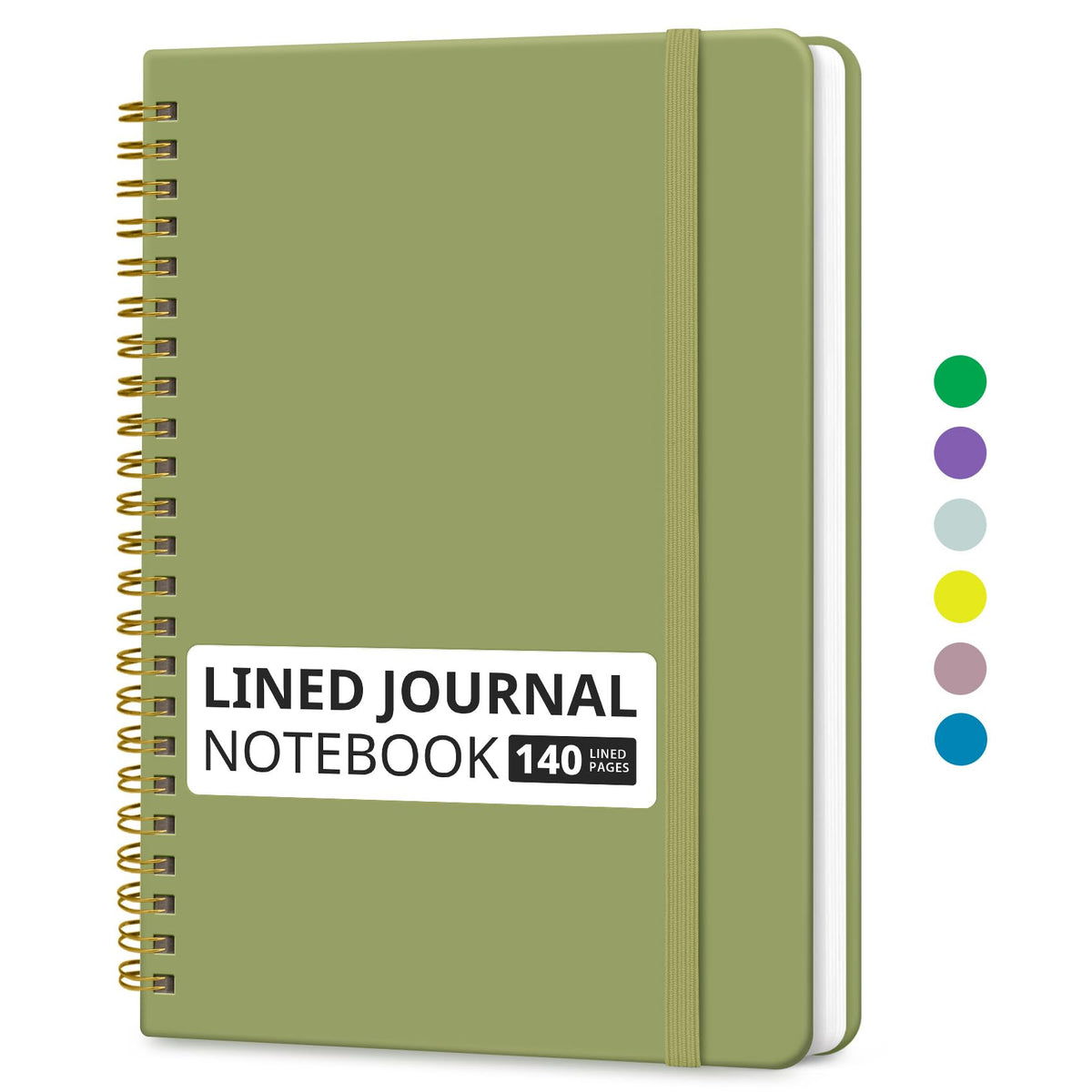Taja Lined Spiral Notebook for Work, 5.7"x7.9" Spiral Journal College Ruled