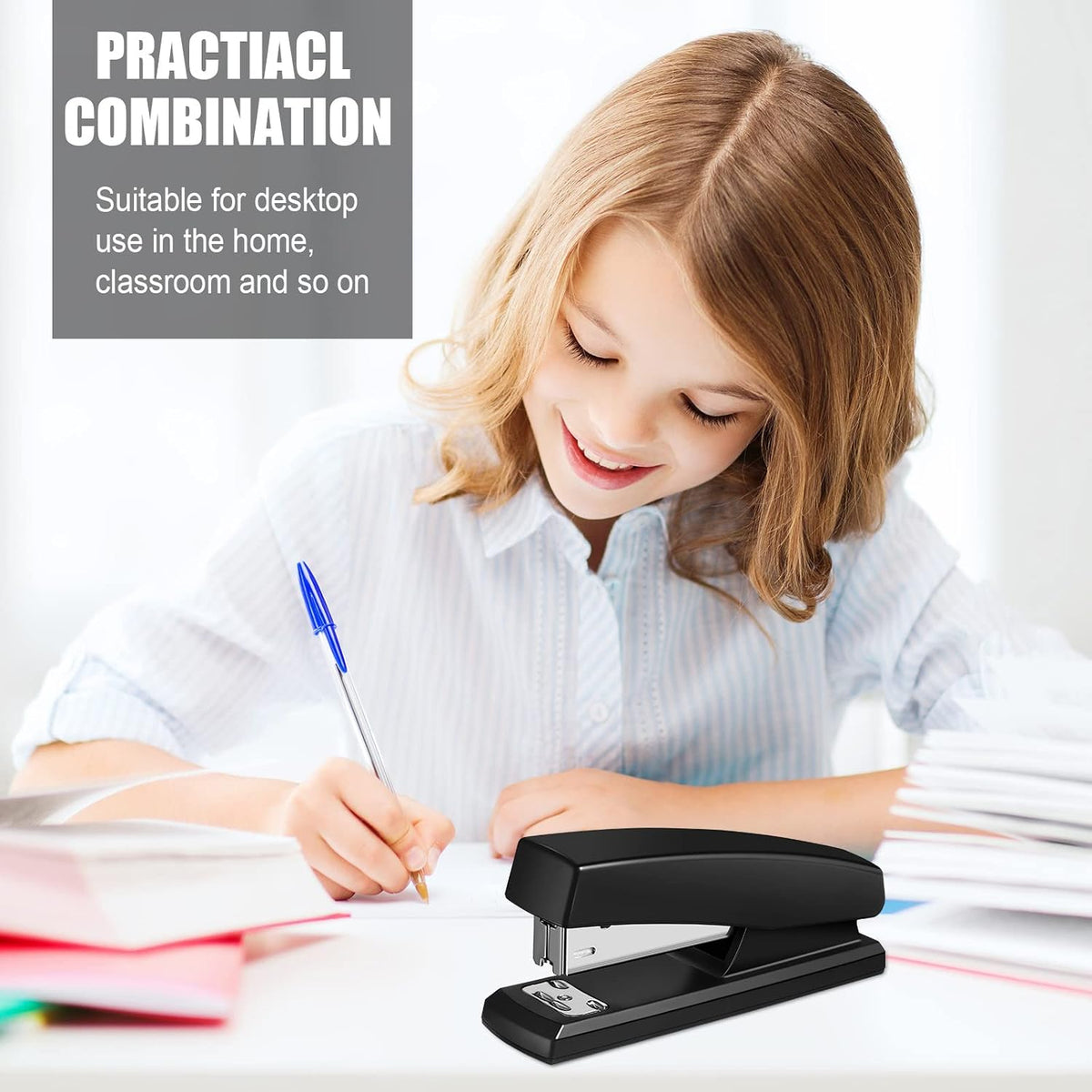 Yahenda 6 Pieces 6 Pieces Metal Desktop Stapler, 25 Sheet Capacity Staples