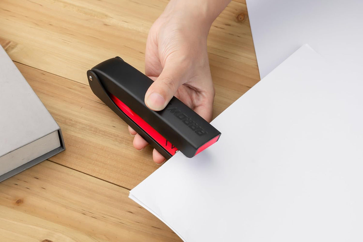 Arrow Desk Stapler with Staples, 25-Sheets Capacity Office Stapler with Anti-Slip Base, Built-in Staple Storage, Full Strip, for Office Home School Use