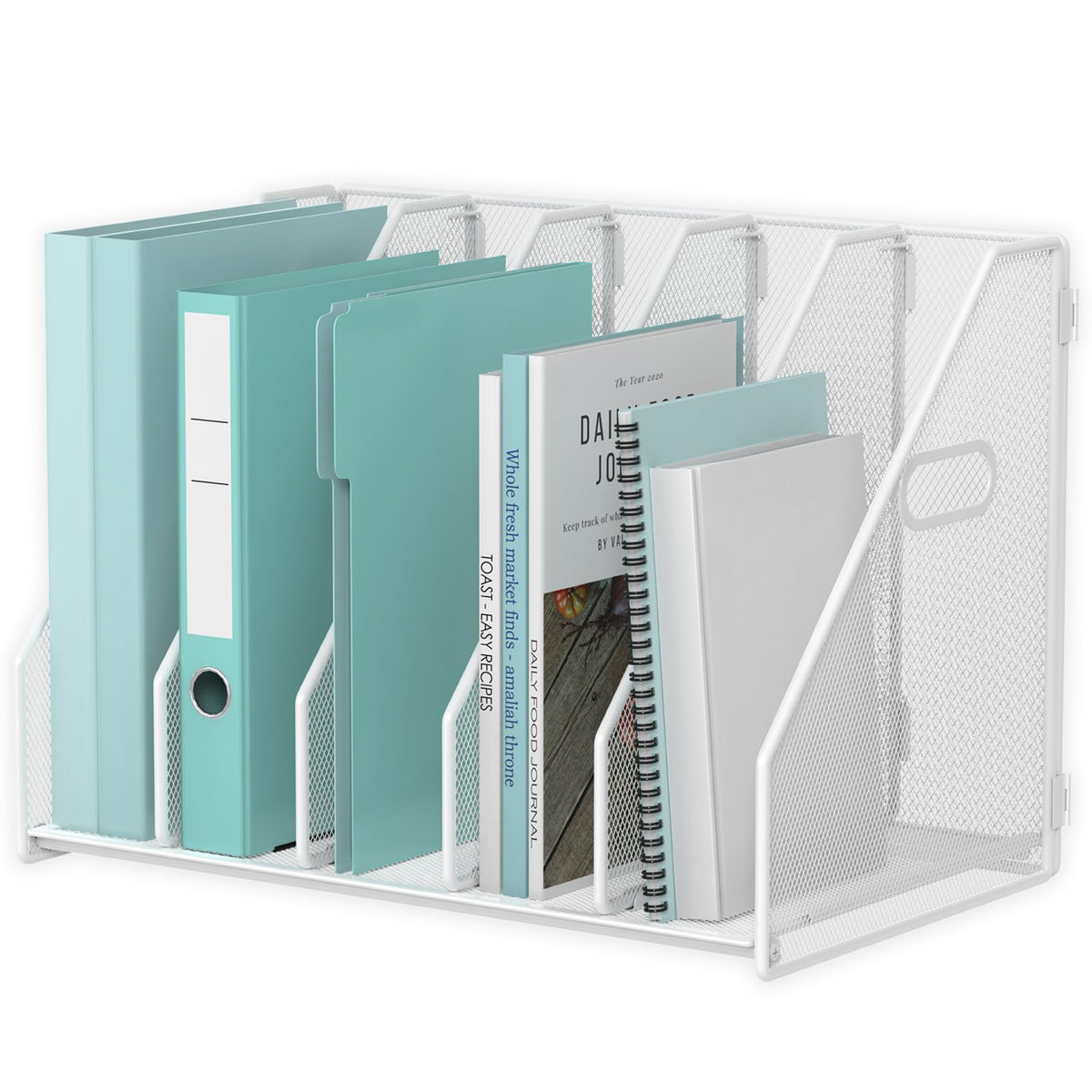 MINDEPOT Desk File Organizer Folder Holder with 5 Vertical for Office Black