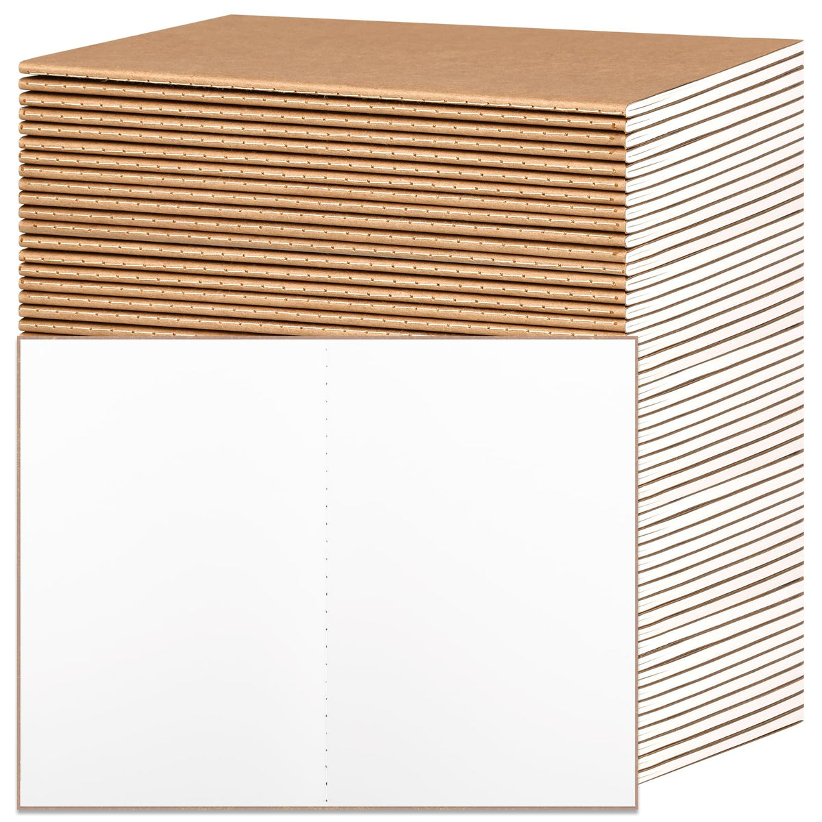 EOOUT 24 Pack Blank Kraft Notebooks, A5 Journals Notebook Bulk, Unlined Paper Sketchbooks, 8.3x5.5in 60 Pages Travel Journal Set for Journaling, Student, Kids, Writing