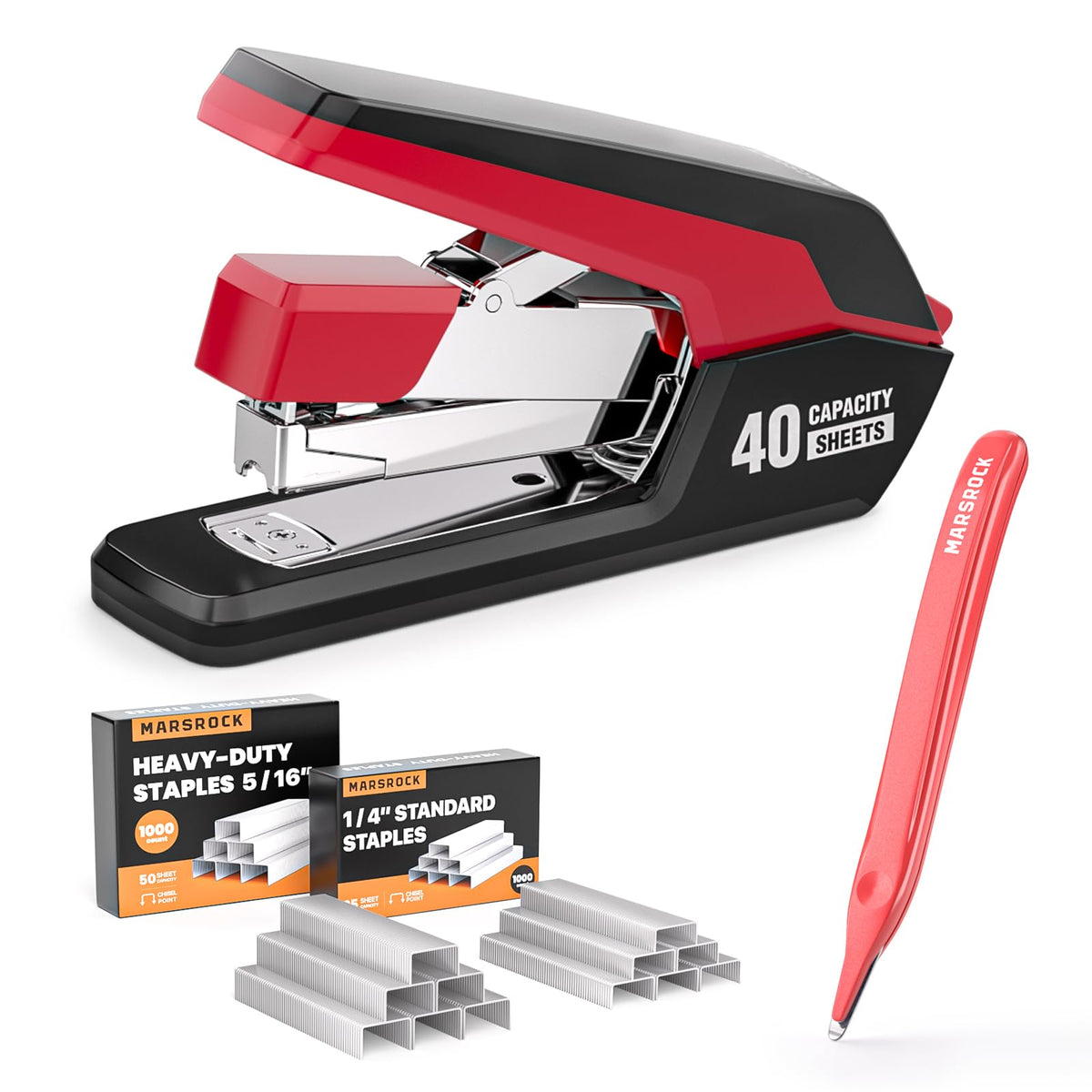 Marsrock Heavy Duty Stapler for Desk with 40-50 Sheet, 2000 Staples, Purple