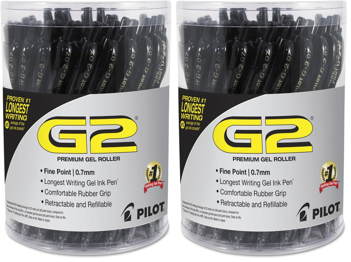Pilot G2 Premium Gel Roller Pen, Retractable and Refillable, Fine Point 0.7 mm, Black Ink, 36 Count