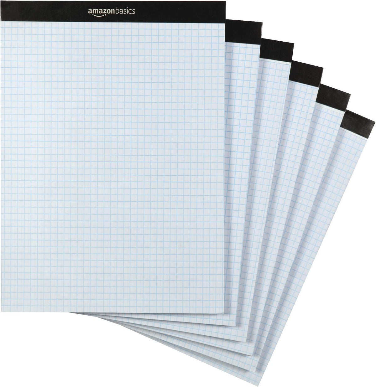 Amazon Basics Quad-Ruled Graph Paper Pad, 4x4 Grid, Perforated Sheets, Letter Size 8.5" x 11", White, 100 Sheets per Pad, 6-Pack (600 Sheets)
