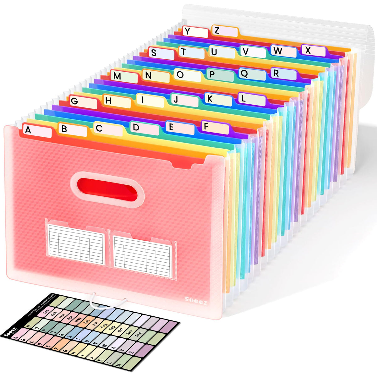 Sooez Accordion File Organizer, 26-Pocket Expanding File Folder Letter Size