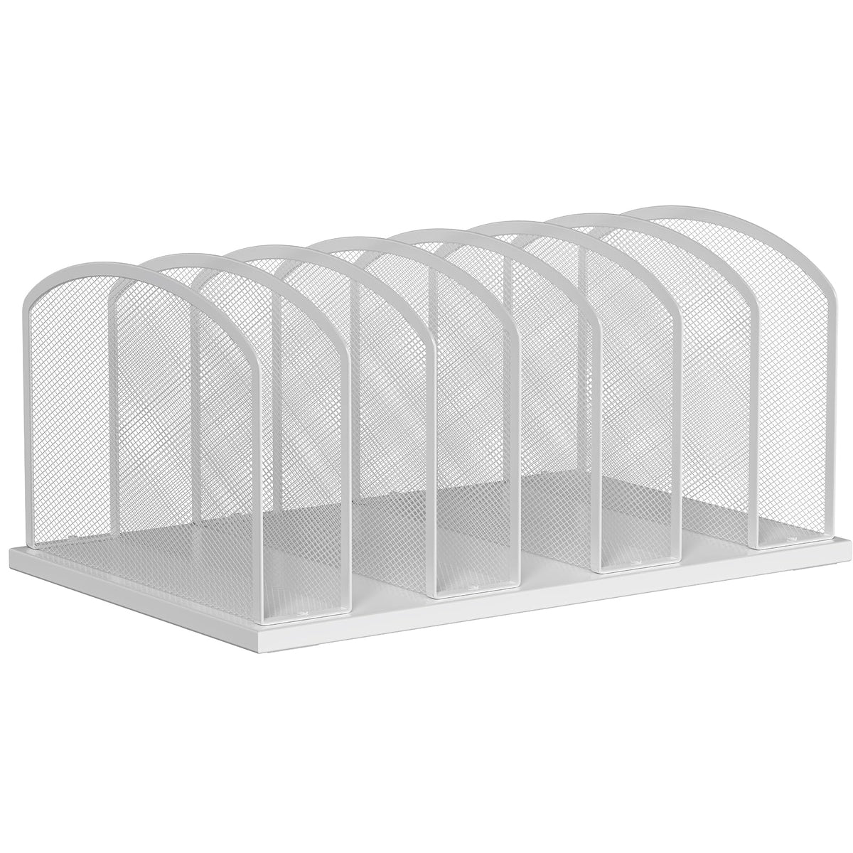 MINDEPOT Desk File Organizer 7 Sections Upright Mesh File Sorter Organizer for Desk, Office Organization File Holder for Home, Office & Classroom (Black, 1Pack)