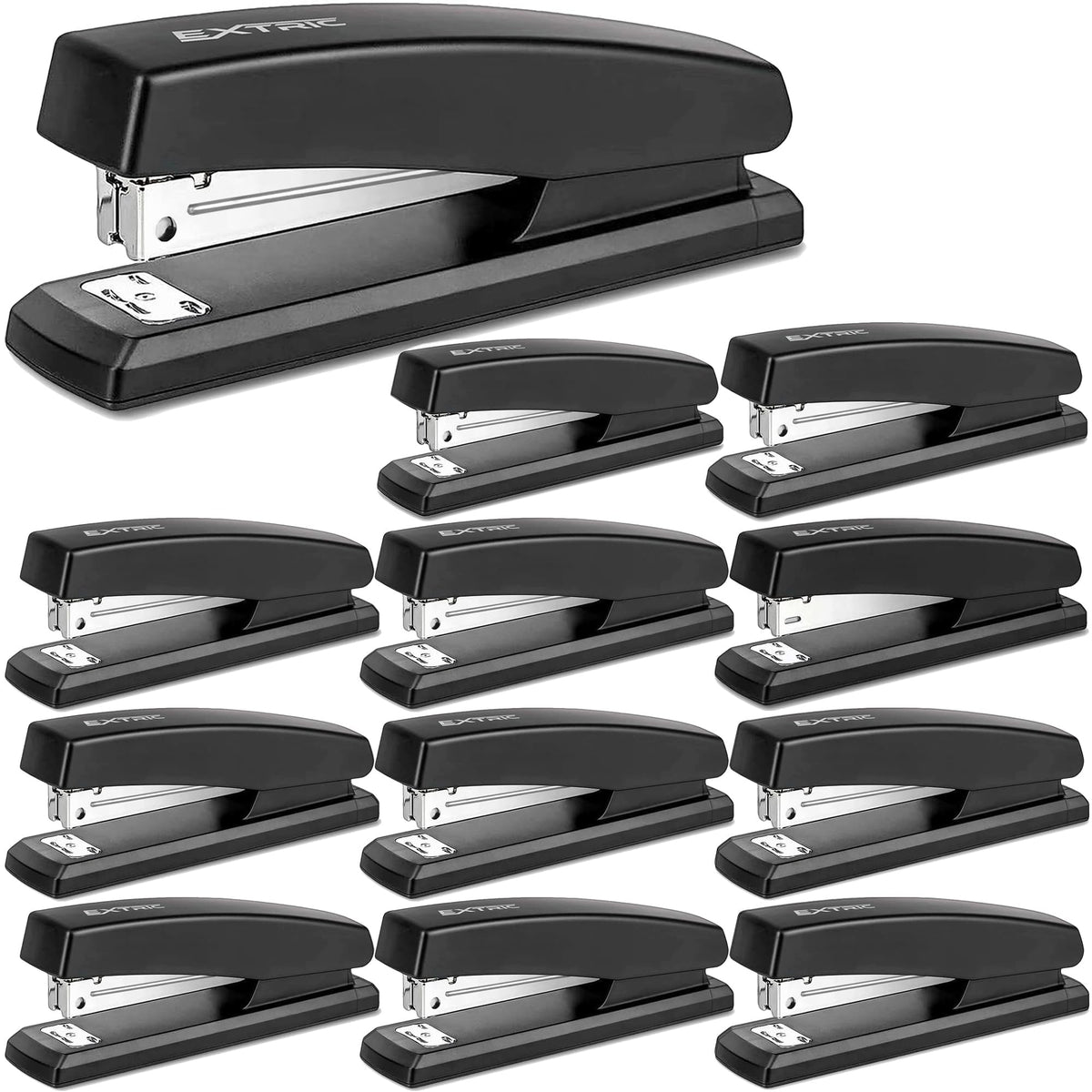 EXTRIC Staplers for Desk, Black Stapler Heavy Duty 3 PK 25 Sheet Capacity