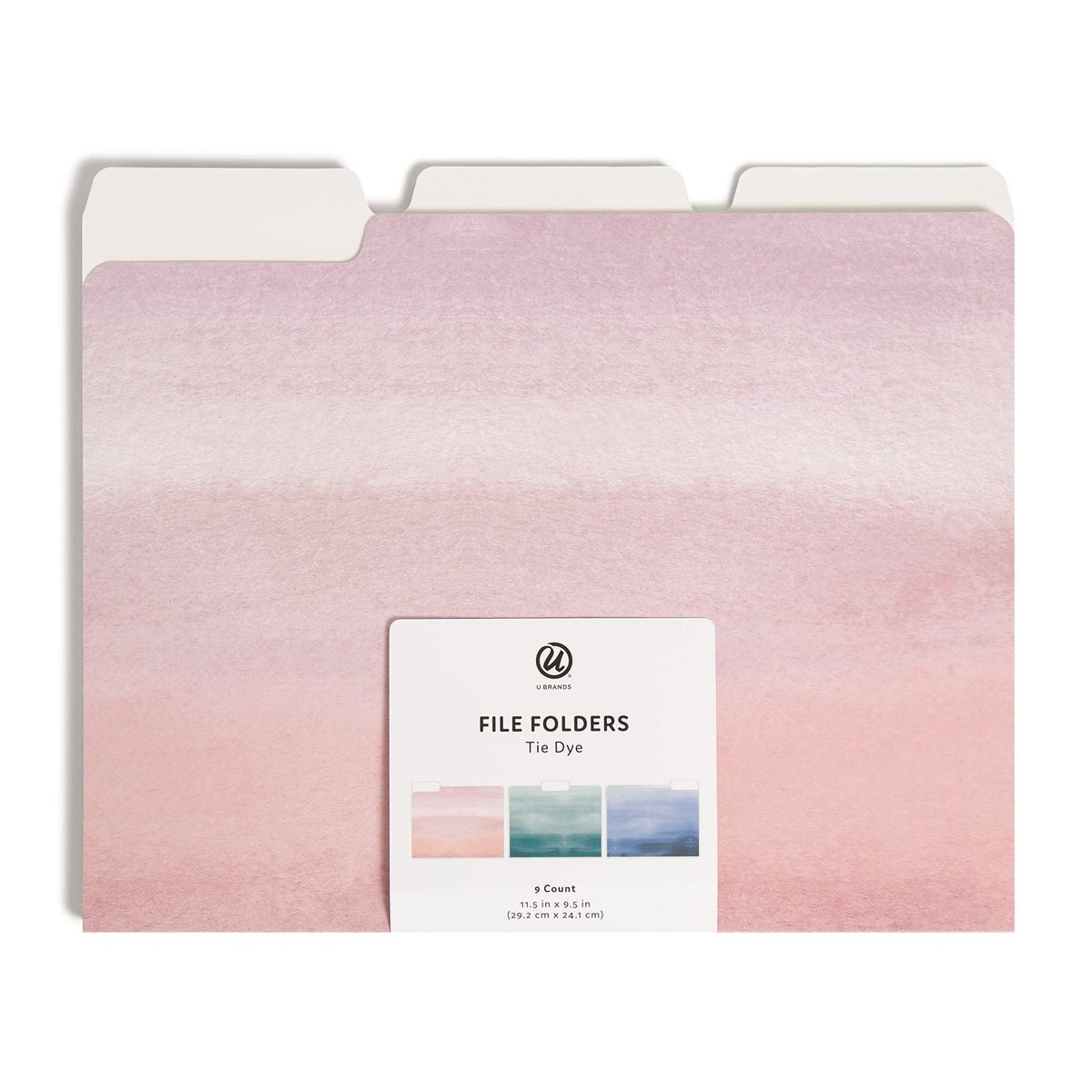 U Brands Fashion File Folders, 9 Count, 1/3-Cut Tabs in Assorted Positions, Letter Size, Office Supplies (Moroccan)