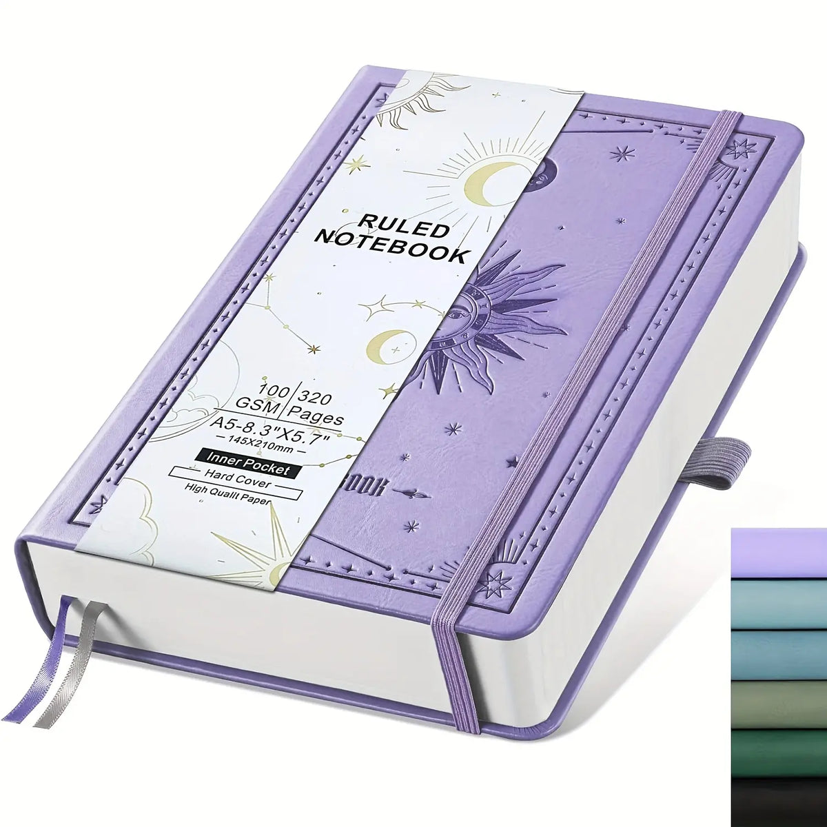 Lined Notebook, Hardcover Notebooks, 320 Pages Thick 100 GSM Paper, A5 Hardcover PU Leather Journal for Students, Work, Writing & Notes, College Essentials, Stationery Supplies, 5.7 x 8.3 inches #GLOBAL PICKS