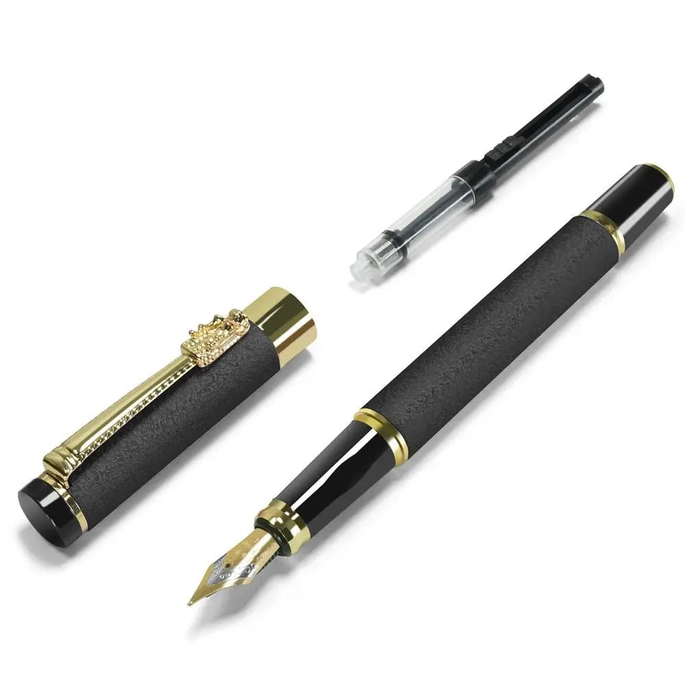 Luxury Dragon Pattern Metallic Fountain Pen Set, Business Signature Pen with Gift Box, Replaceable Ink Sac Smooth Writing Aesthetic Pen, Office Writing Tool, Office Stationery Supplies