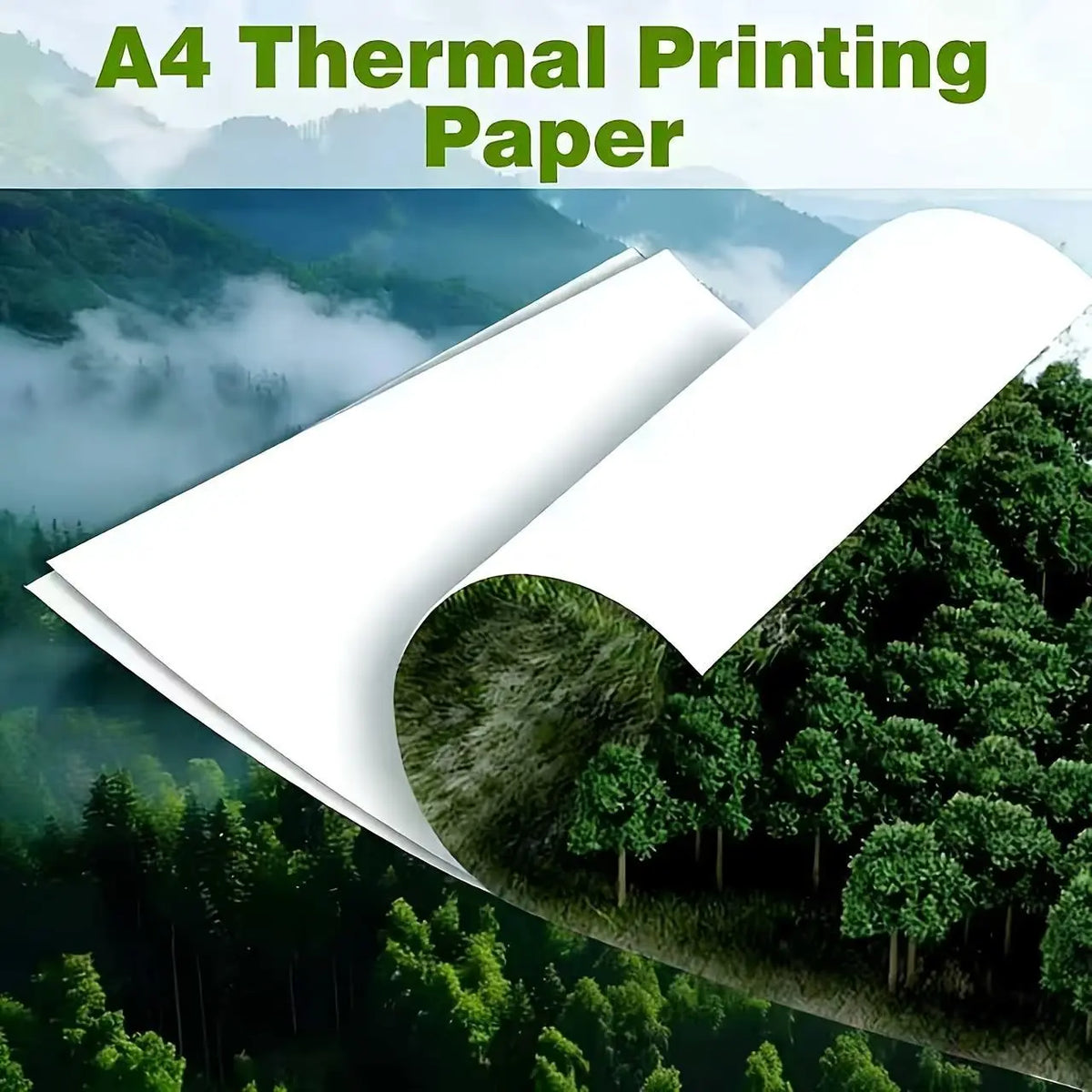 A4 Folding Thermal Paper (400 Sheets, 210×297mm/8.26×11.69 inch) – Black Sensor Marks, Auto Recognize Paper, No Ink Needed, Continuous Fold for Portable A4 Thermal Printers, Office Document Printing