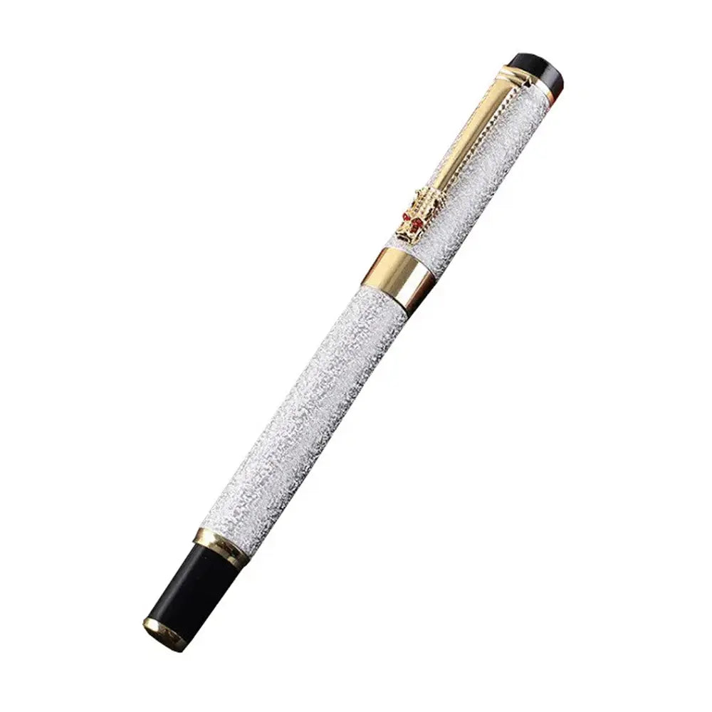 Luxury Dragon Pattern Metallic Fountain Pen Set, Business Signature Pen with Gift Box, Replaceable Ink Sac Smooth Writing Aesthetic Pen, Office Writing Tool, Office Stationery Supplies