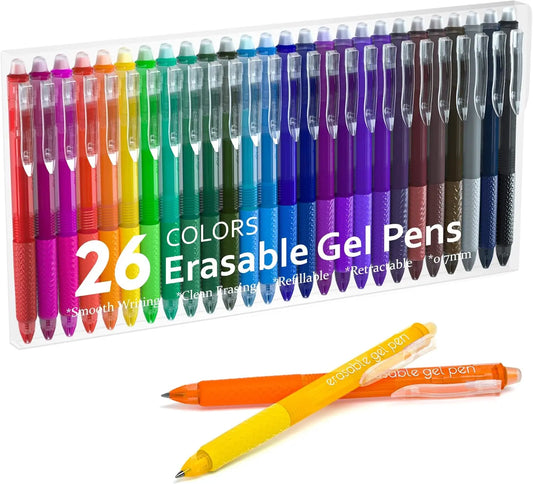 15/26 Pack Erasable Gel Pens, Retractable Fine Point Clicker Pens in 15/26 Assorted Colors, Smooth Writing and Easy to Use for Students, Teachers and Artists, Drawing Writing Planner and Crossword Puzzles,magical pen,gift,dealsforyoudays, Aesthetic Gel Pe
