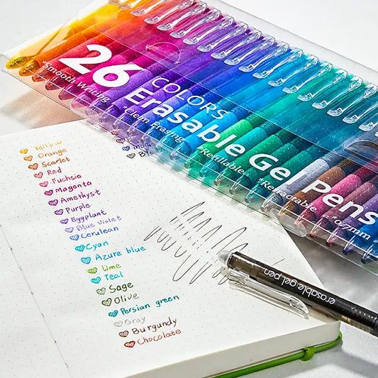 Shuttle Art 15/26-Pack Erasable Colored Gel Pen Set, Retractable Fine Point Clicker Multi Purpose Pens, Smooth-Writing Back to School Supplies College Gift for Students, Ideal for Drawing & Planner Use