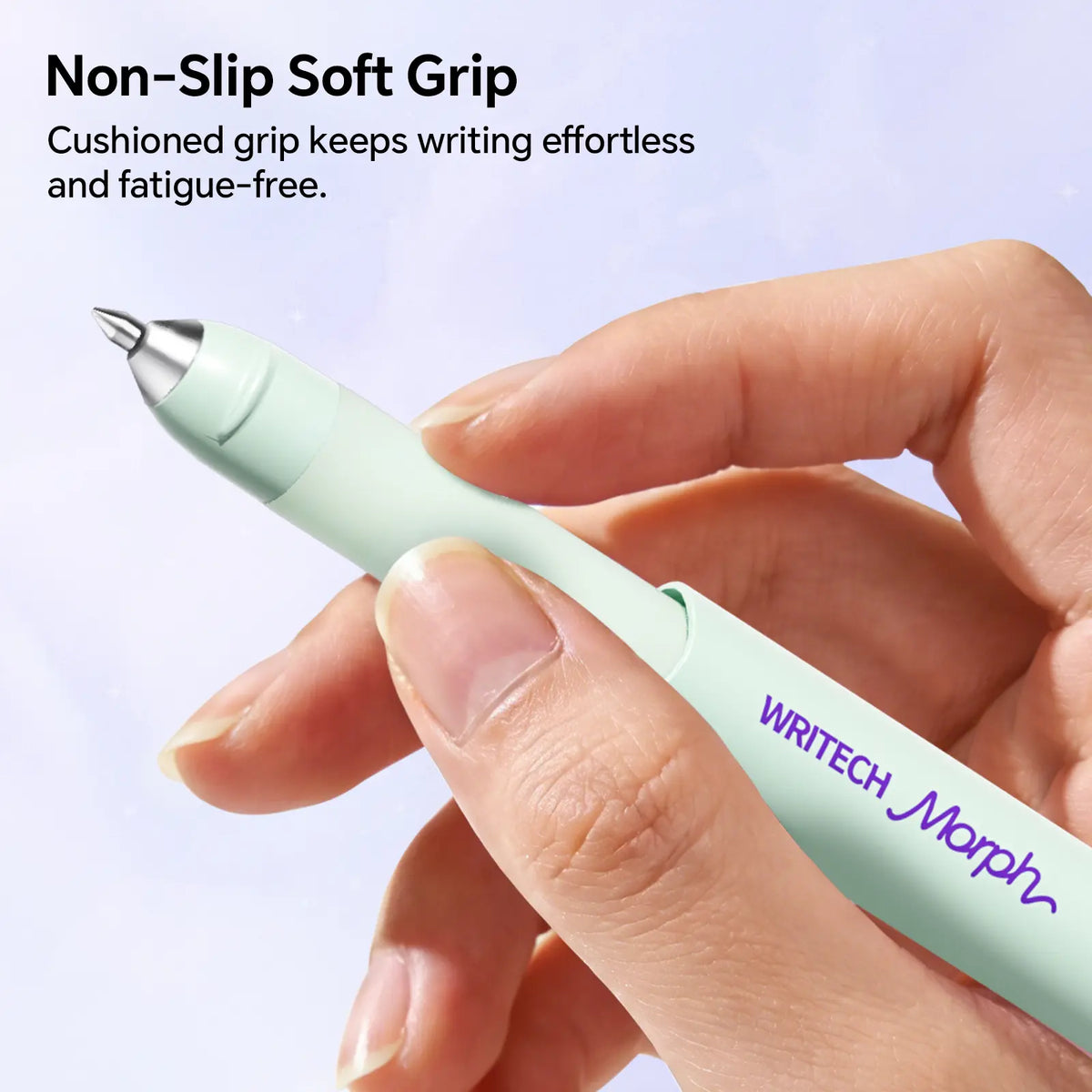WRITECH Morph Extendable Gel Pen: 0.7mm Black Ink Mini to Full Size Soft Grip Portable Extendable Pocket Pen Set with 2 Pens and 2 Refills