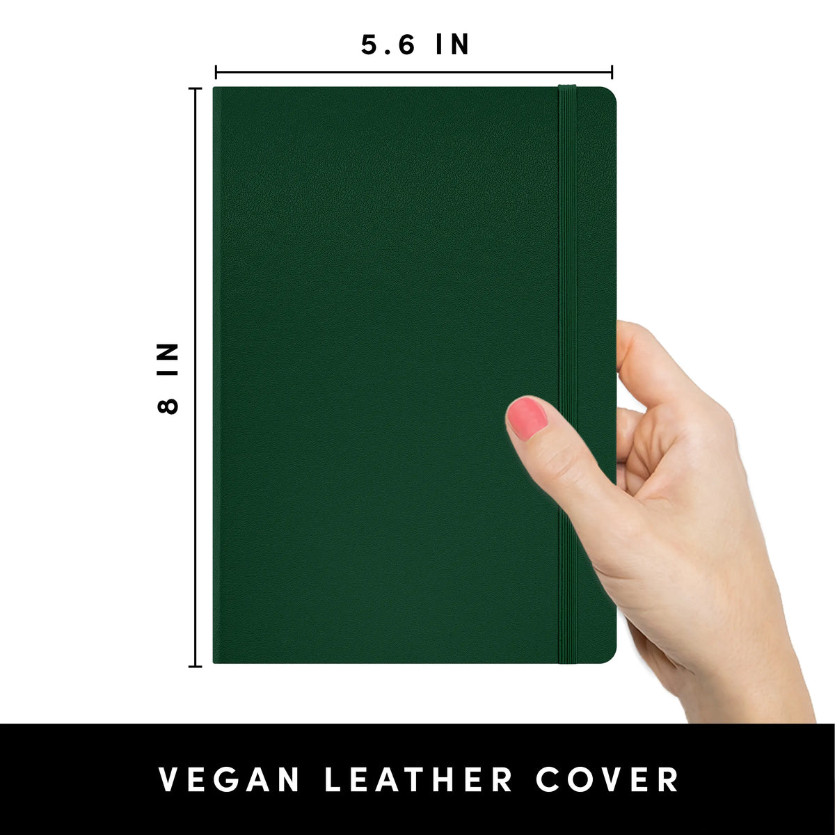 PAPERAGE Faux Leather Hardcover Lined Journal Notebook - 5.6" x 8", 100 GSM Thick Premium Paper, Elastic Band, Back to School Haul, College Supplies, School Supplies Haul, Office Stationery