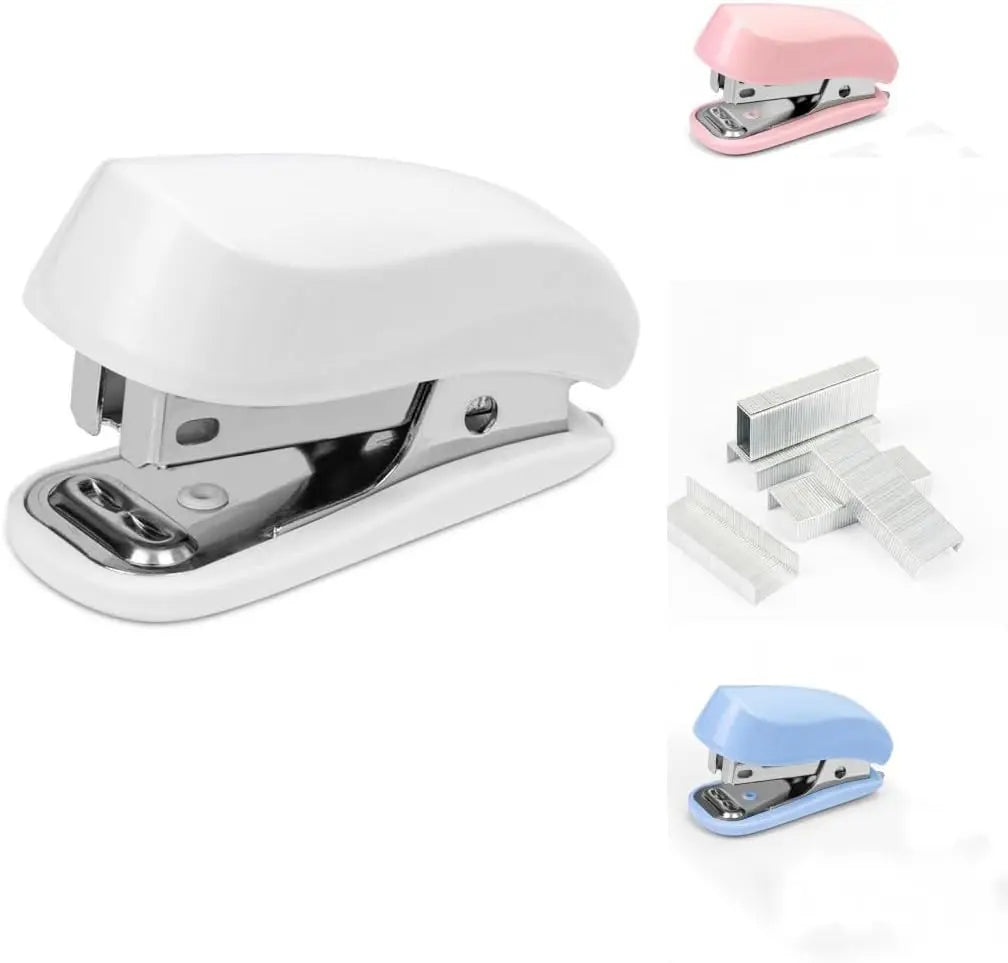 Pink Color Mini Stapler with Staples,Small Cute Stapler for Desk,Gift for Student or Office Use (Pink)