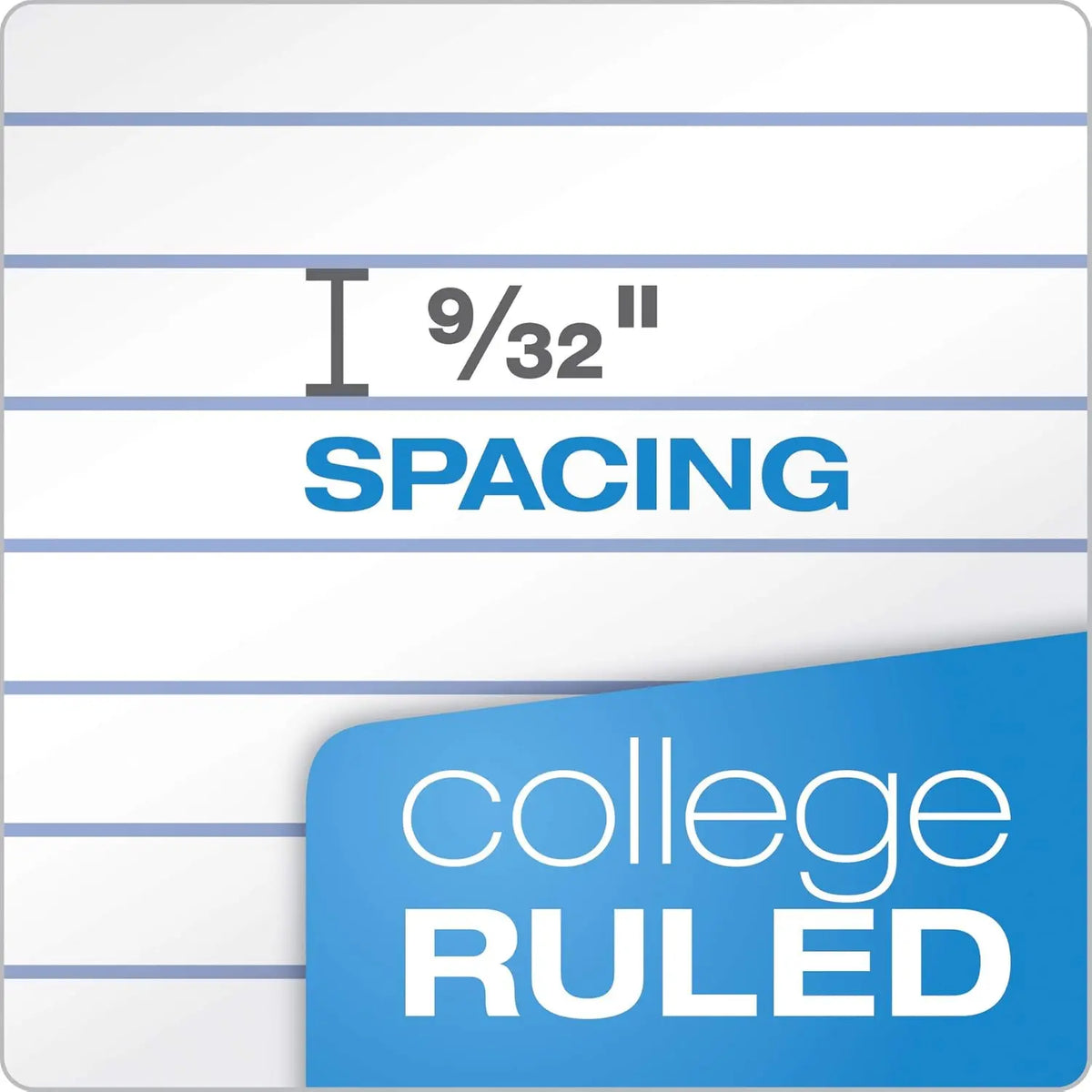 6 Pack Spiral Notebook , 1 Subject, College Ruled Paper, 8 x 10-1/2 Inch, Color Assortment Design May Vary (65007)