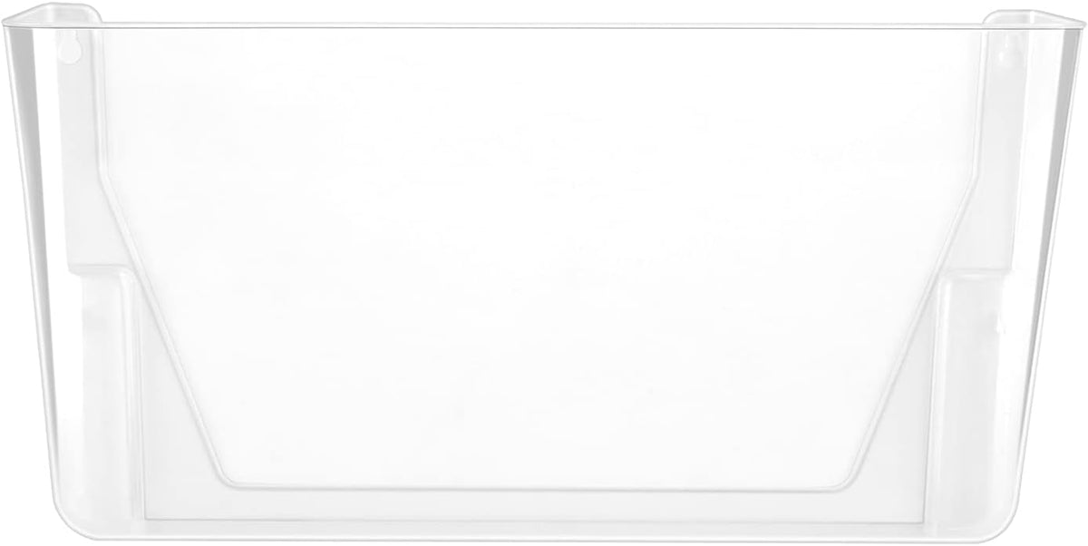 Amazon Basics Expandable Plastic Wall File Organizer, Hanging File Holder, Letter Size, 1-Pocket, Clear, Space Saving for Office Home