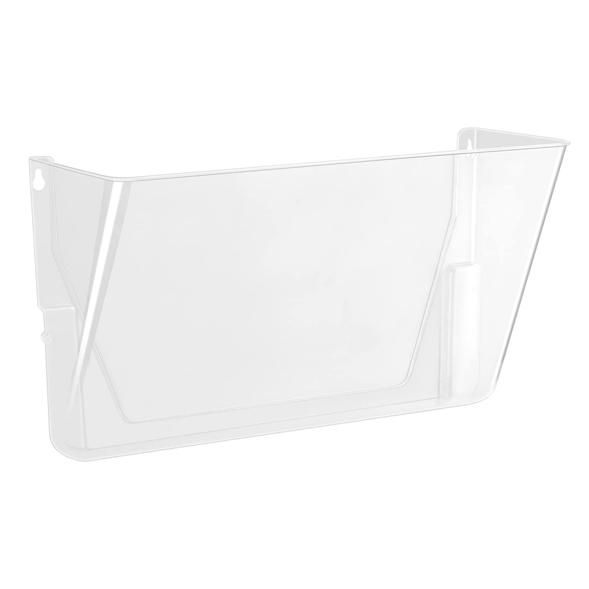 Amazon Basics Expandable Plastic Wall File Organizer, Hanging File Holder, Letter Size, 1-Pocket, Clear, Space Saving for Office Home