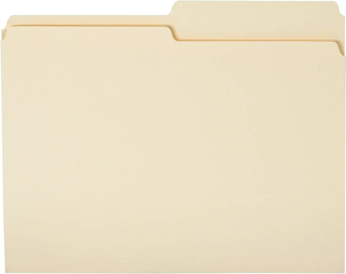 Amazon Basics File Folders for Organization, Letter Size, 1/3 Cut Tab, Sturdy with Tabs for Organizing and Filing, Blue, 36-Pack