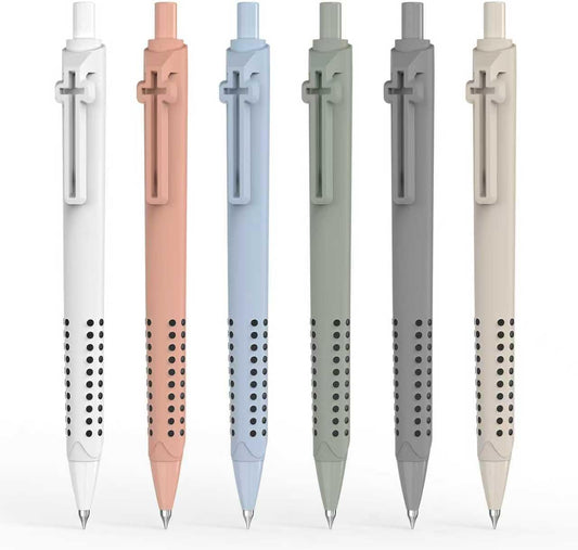 6 Pack Bible Journaling Gel Pens, 0.7mm Black Ink Retractable