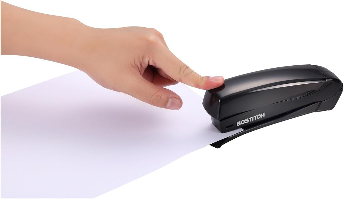 Bostitch Office Inspire 20 Sheet Stapler, One Finger, No Effort, Spring Powered Stapler, Black