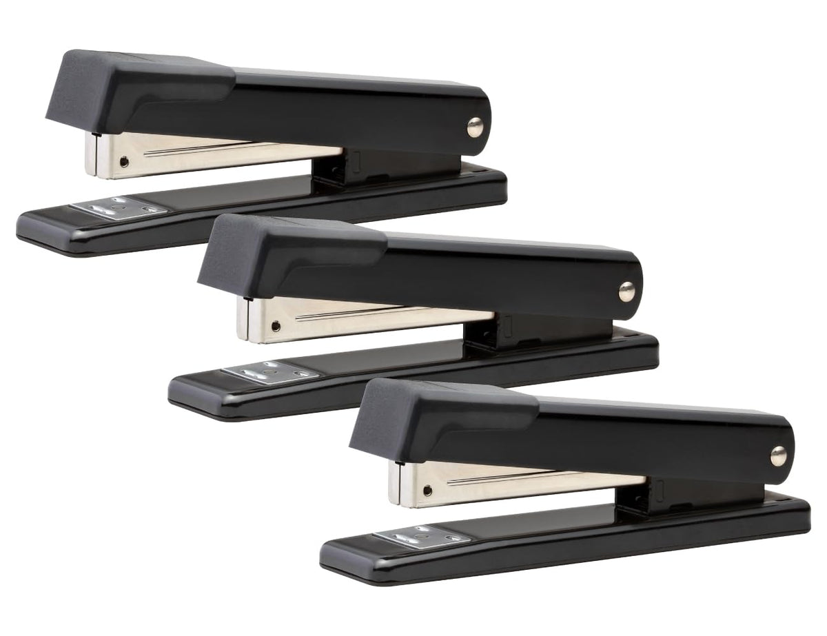Bostitch Office Classic Metal Desktop Stapler, 20 Capacity, Dual Clinch, Opens for Tacking, Full-Strip, 6 Pack, Black