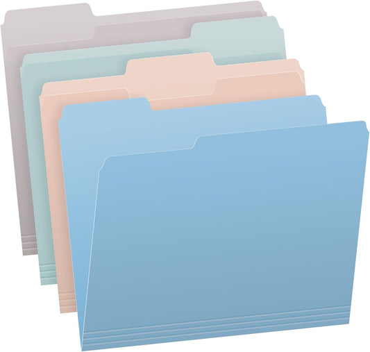 Pendaflex File Folders, 36-Pack, Letter Size, Assorted Pastel Colors, 1/3-Cut Tabs, Expanding Bottom, Durable Paper Folders for Home Office Filing Cabinets and Everyday Document Organization