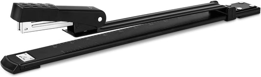 Deli Long Reach Stapler with 1000 Staples, 20 Sheet Capacity, Black