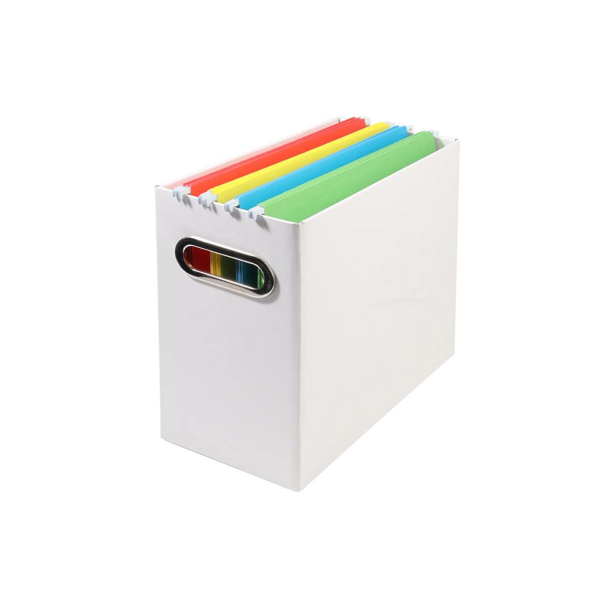 Collapsible File Organizer Box with Handle, Filing Organizer for Home or Office, Small Portable File Box(1 Pack, White)