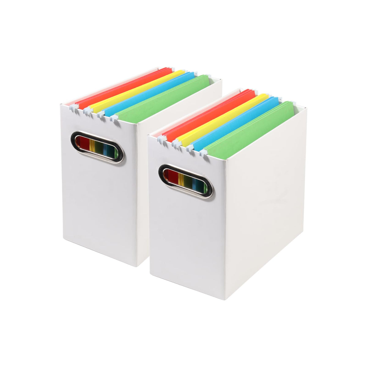 Collapsible File Organizer Box with Handle, Filing Organizer for Home or Office, Small Portable File Box(1 Pack, White)