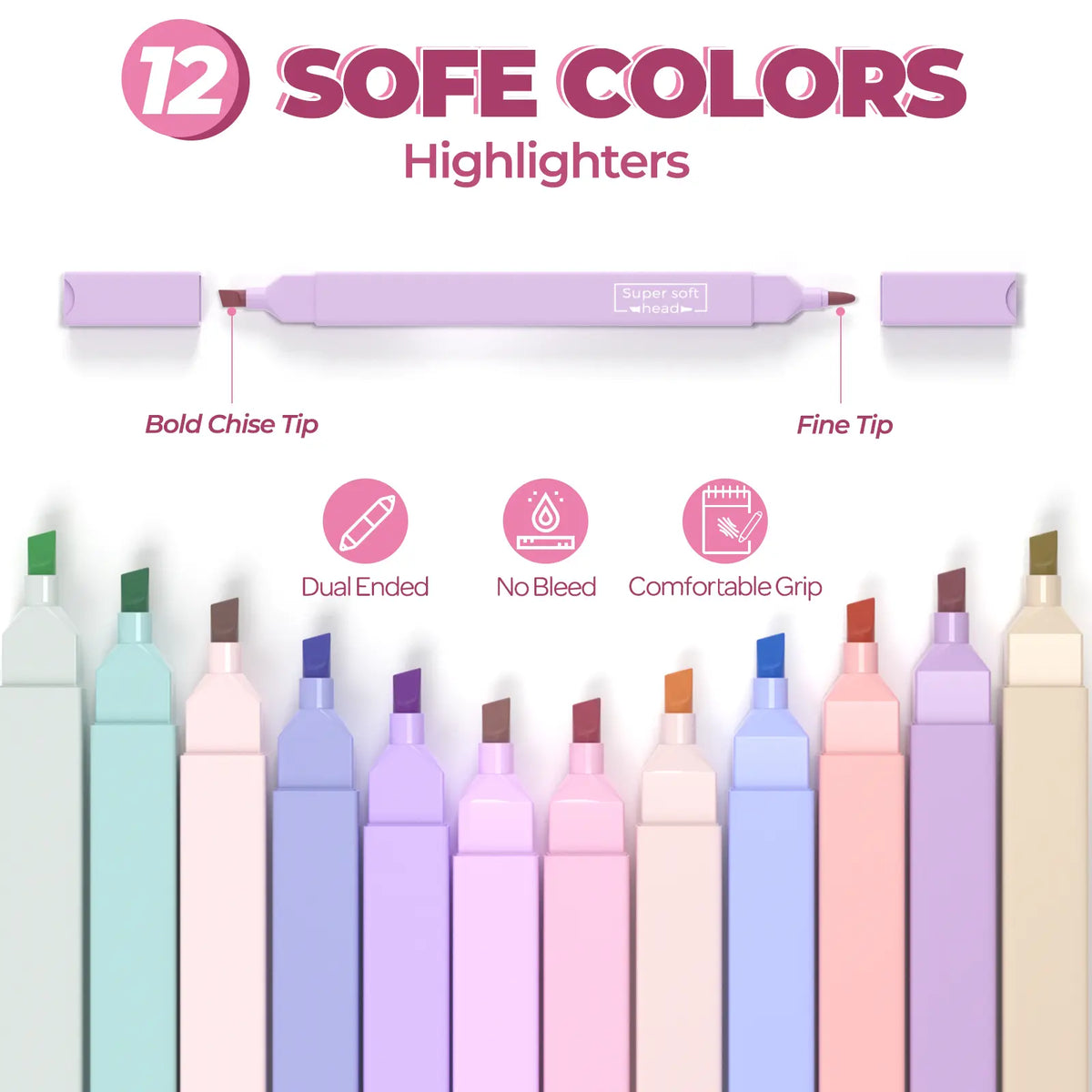 Nicpro 78 PCS Aesthetic School Supplies with Cute Pen Case, 12 Pastel Highlighters, 12 Color & Black Ink Gel Pens, 10 Mechanical Pencils 0.5, 0.7, 0.9, 2.0 mm, 6 Ballpoint Pen for Student Stationary,back to school,back to school shopping