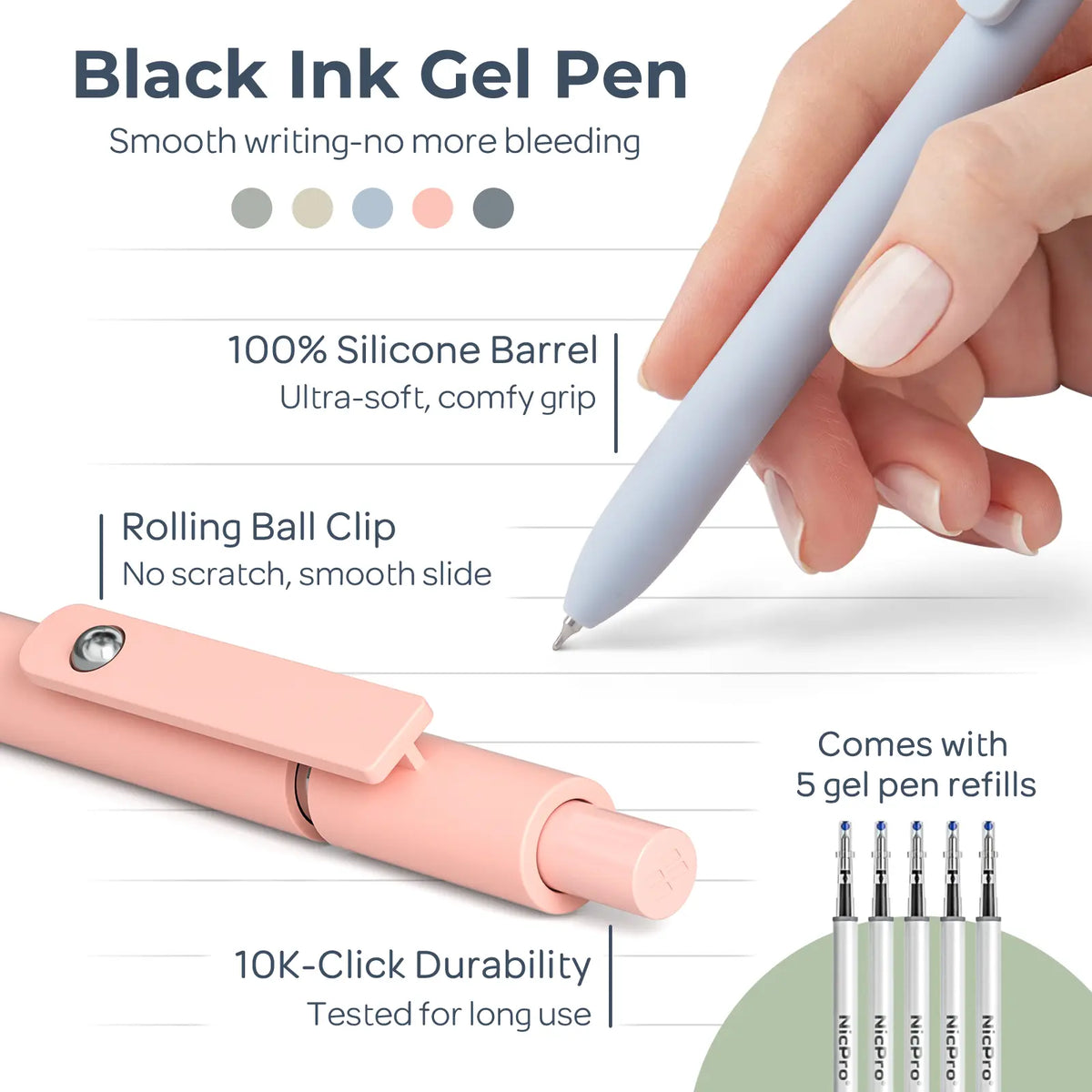 Nicpro Stationary Set, Cute Office & School Supplies with Big Capacity Pencil Pouch, 6 Pastel 0.5-0.7mm Smooth-Writing Mechanical Pencils & Markers for Students,back to school,back to school shopping,back to school,back to school haul