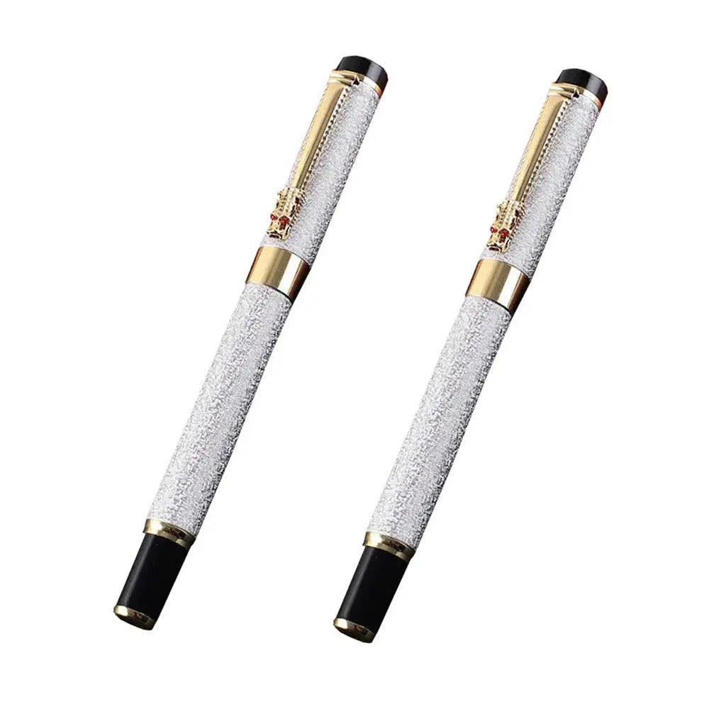 Luxury Dragon Pattern Metallic Fountain Pen Set, Business Signature Pen with Gift Box, Replaceable Ink Sac Smooth Writing Aesthetic Pen, Office Writing Tool, Office Stationery Supplies