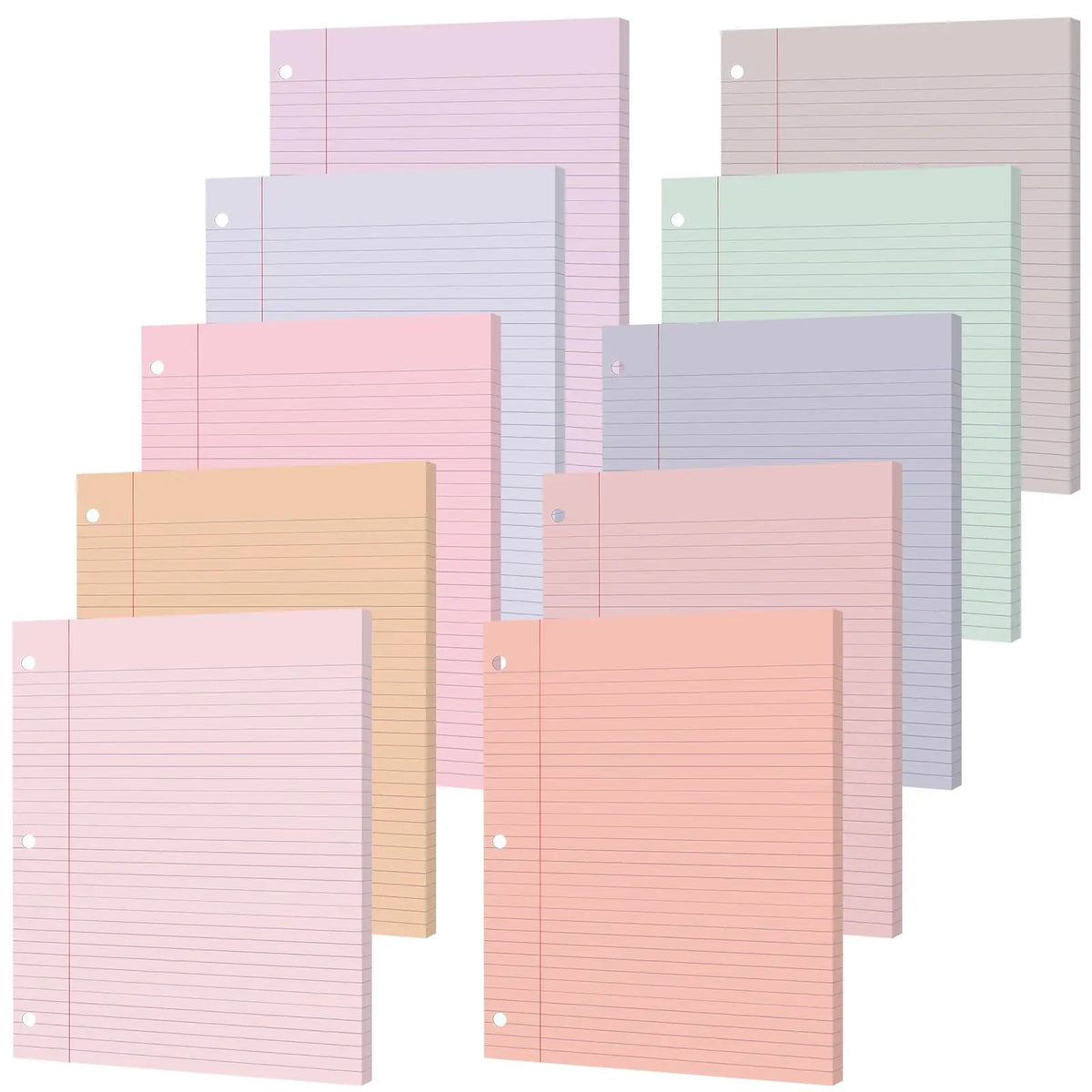 GISGFIM Durable College Ruled Loose Leaf Binder Paper - 100 Thick Sheets, 8"x10.5" 3-Hole Punched Refill Inserts for 3-Ring Binders, Vibrant Office Supplies with Ample Space, Back to School & School Supplies College Essentials, College School Supplies,soh