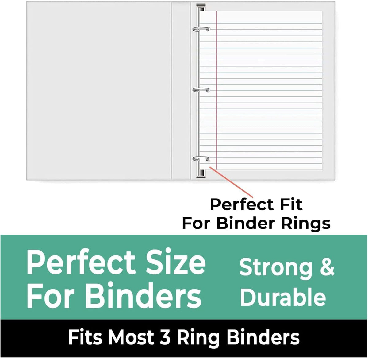 Rosmonde 450 Sheets Loose Leaf Paper, 3 Pack, College Ruled Filler Paper