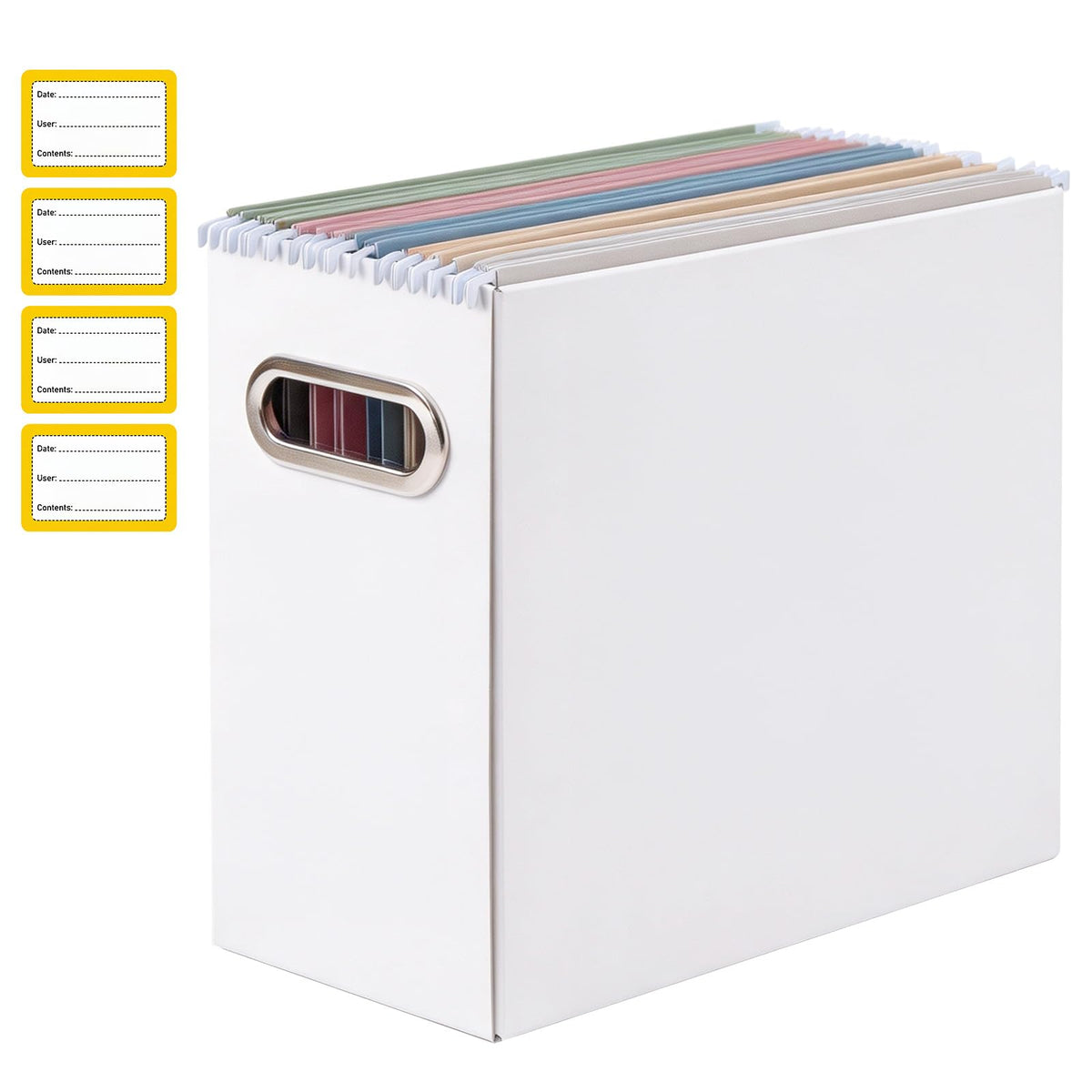 Collapsible File Organizer Box with Handle, Filing Organizer for Home or Office, Small Portable File Box(1 Pack, White)