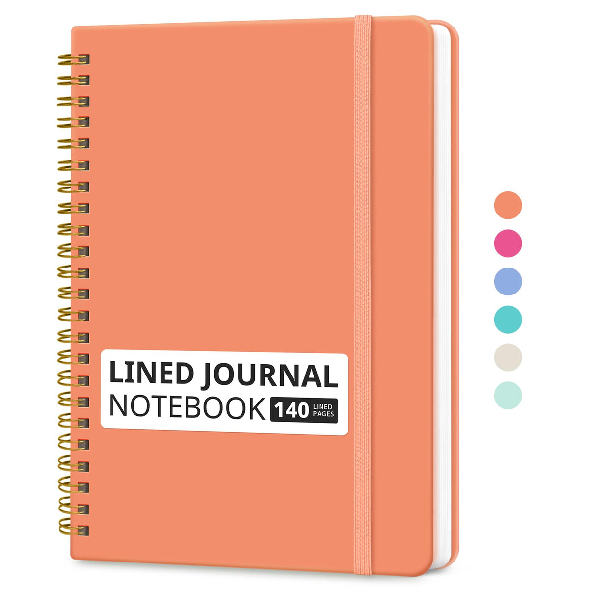 Taja Lined Spiral Notebook for Work, 5.7"x7.9" Spiral Journal College Ruled