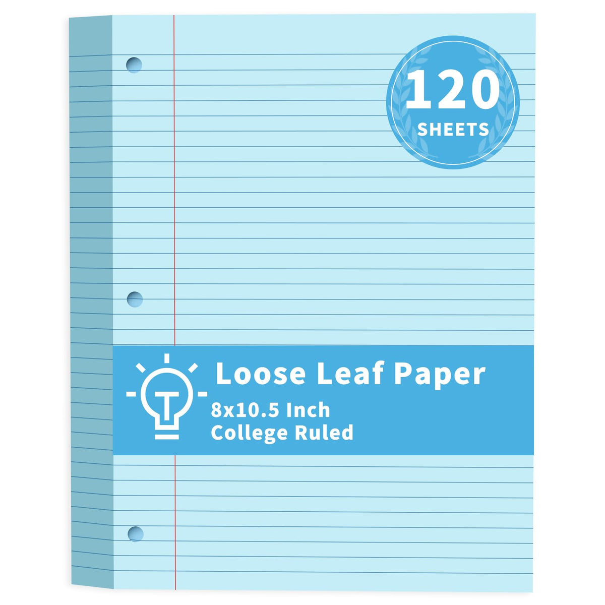 Loose Leaf Paper 120 Sheets Pink Paper 8x10.5 College Ruled Notebook Paper