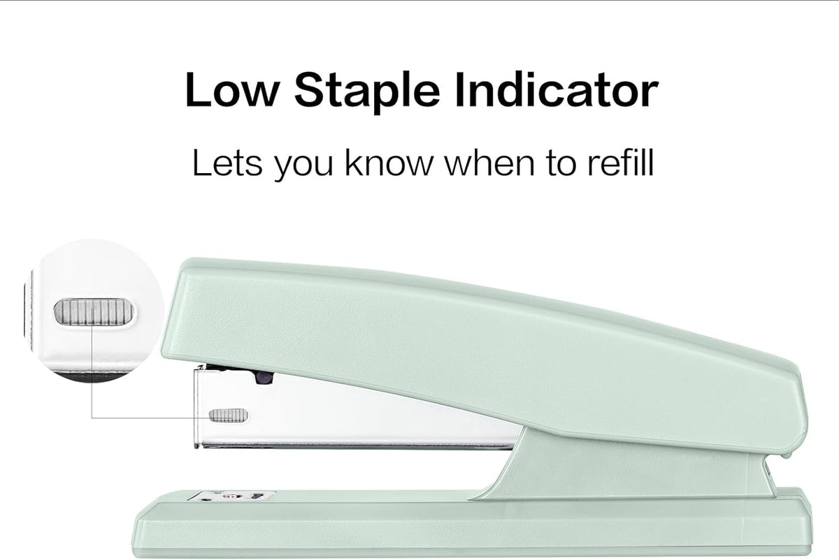 Deli Stapler, Desktop Staplers with 640 Staples, 25 Sheet Capacity, Green