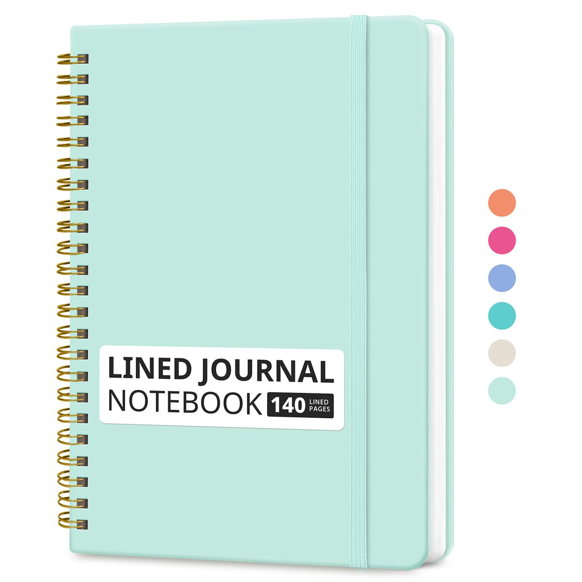 Taja Lined Spiral Notebook for Work, 5.7"x7.9" Spiral Journal College Ruled