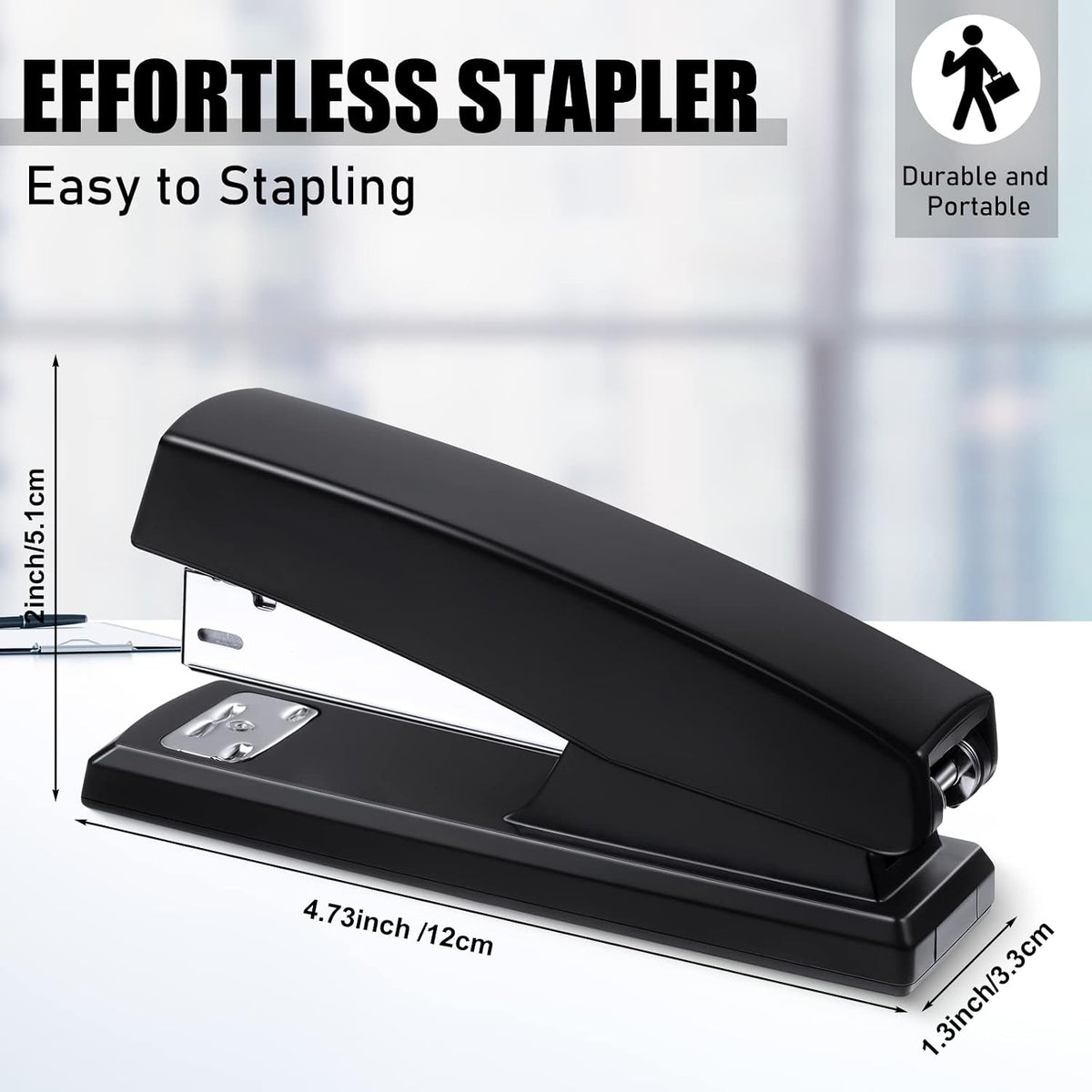Marspark 10 Pcs Staplers Bulk Staples for Desk 25 Sheet, Black