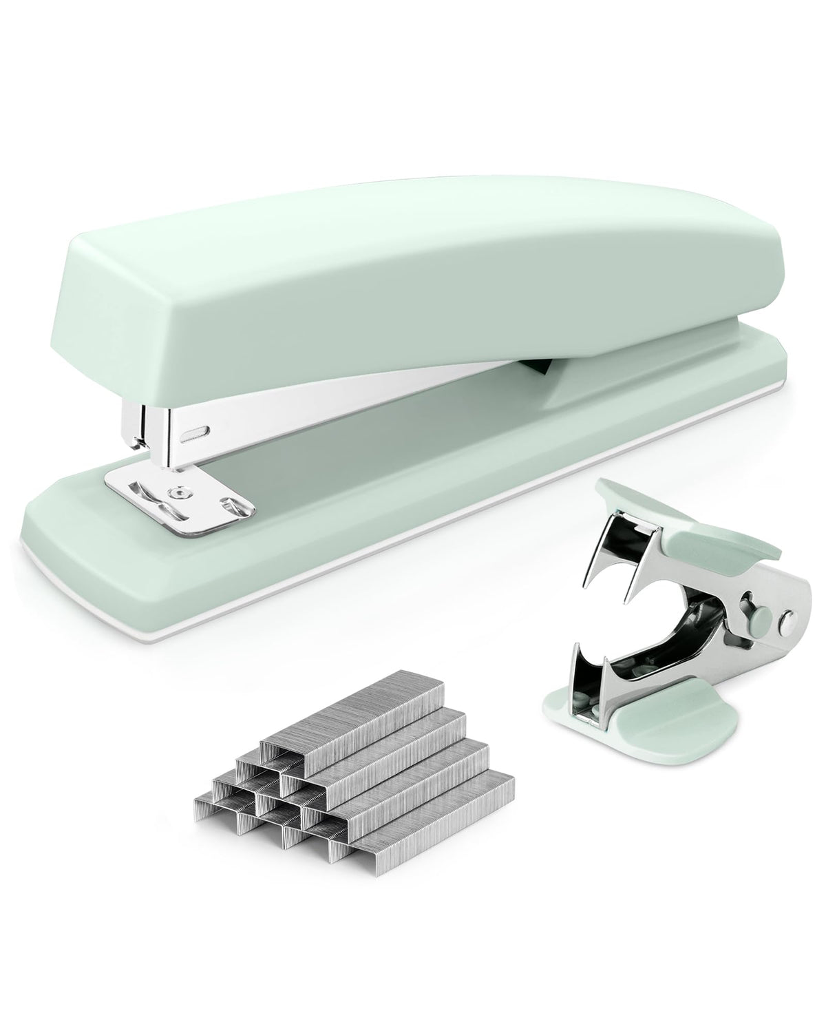 Deli Stapler, 2000 Staples and 2 Staple Removers, 2 Pack, Black