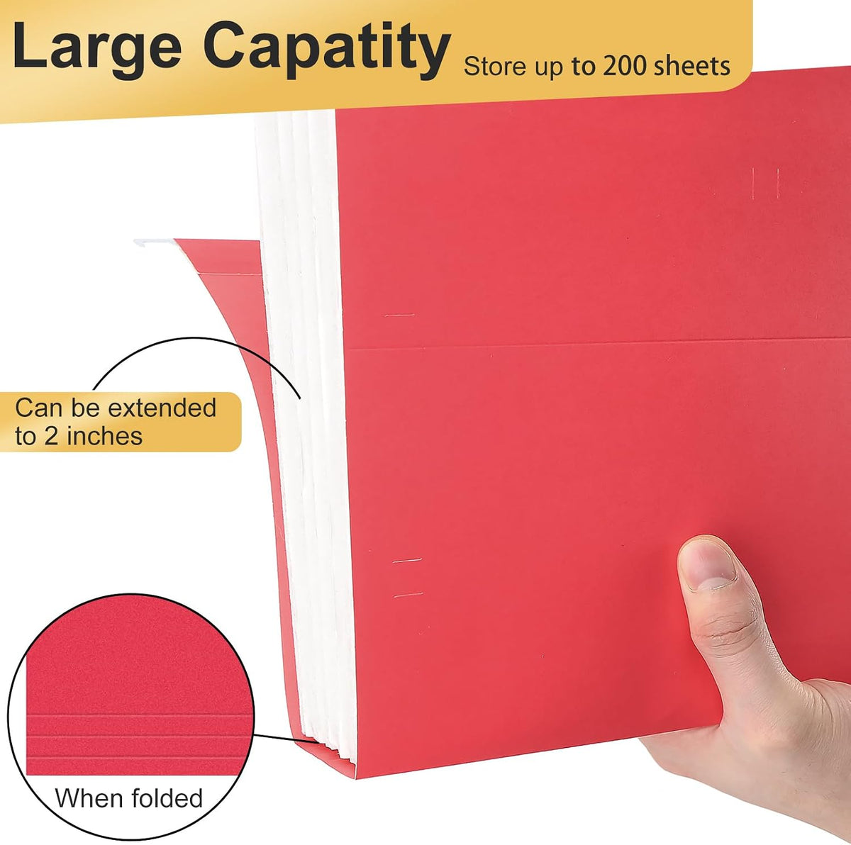 Hanging File Folders Legal Size, 30 Pack File Folders with 1/5 Cut Adjustable tabs, 2" Expansion, Reinforced Hanging Folders Legal Size, Designed for Legal and Law Office File Organization