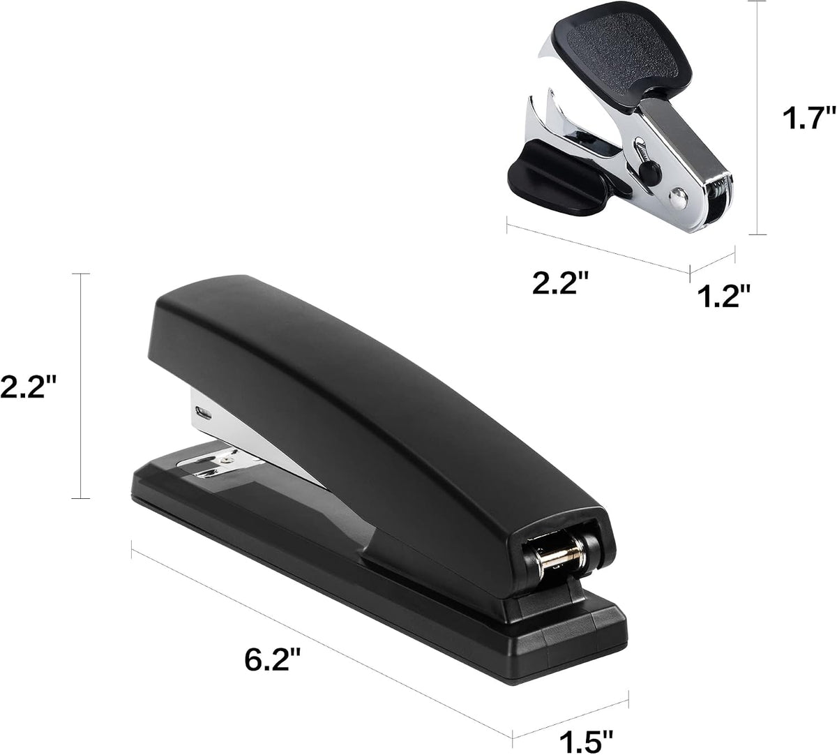 Deli Stapler, 2000 Staples and 2 Staple Removers, 2 Pack, Black
