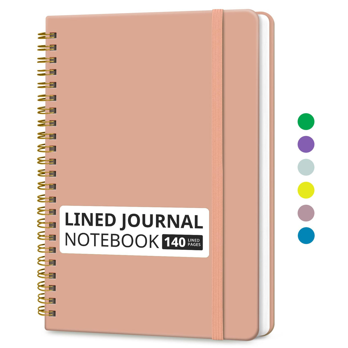 Taja Lined Spiral Notebook for Work, 5.7"x7.9" Spiral Journal College Ruled