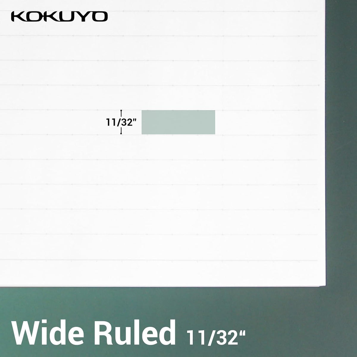 Kokuyo 3 Hole Loose Leaf Paper, 8-1/4"x11” Wide Ruled, 100 Sheets, 1 Pack